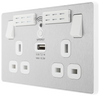 PCDBS22UWRW Front - This Evolve Brushed Steel 13A double power socket with integrated Wi-Fi Extender from British General will eliminate dead spots and expand your Wi-Fi coverage.