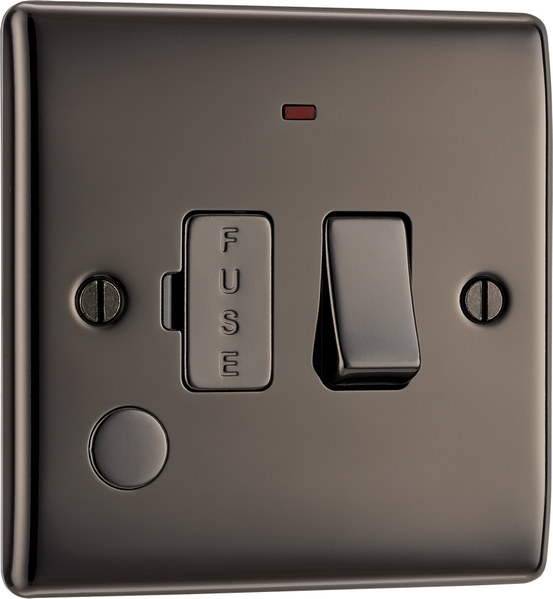 BG NBN53 Nexus Metal Black Nickel 13A Flex Output Neon Switched Fused Spur Unit