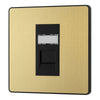 BG Evolve Satin Brass RJ45 Cat6 Single Data Outlet PCDSBRJ451B with 35mm Steel Back Box