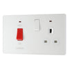 BG Evolve Pearlescent White 45A Switch 13A Switched Socket Cooker Control Unit PCDCL70W with 35mm Steel Back Box