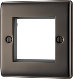 BG Electrical NBNEMS2 Euro Module Nexus Metal 2 Module Square Front Plate Black Nickel