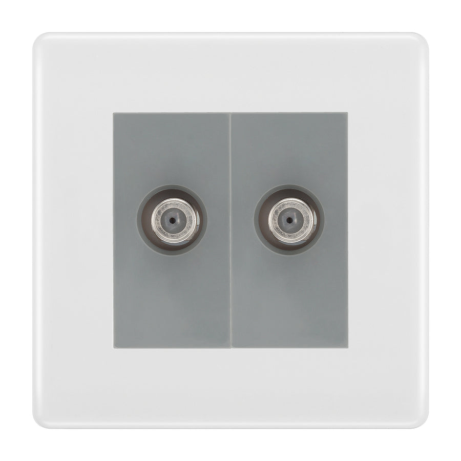 BG White Moulded Double Satellite Socket NWM642G