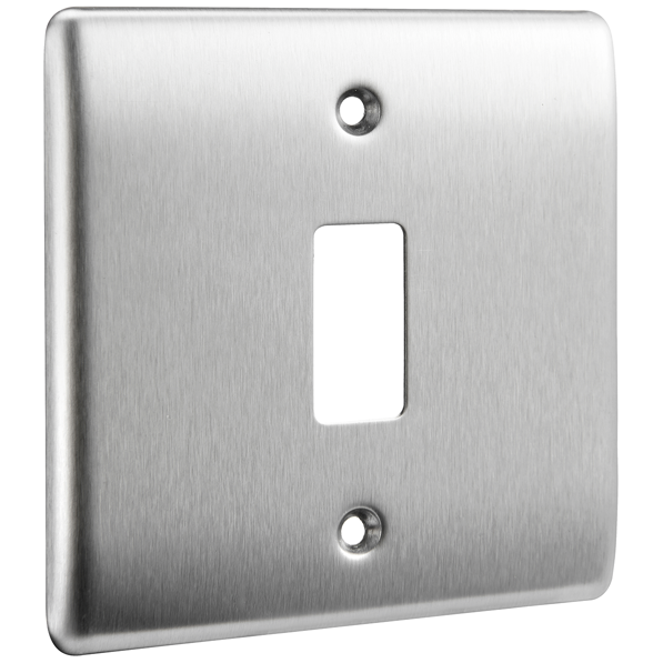 BG Nexus GNBS1 Grid Brushed Steel 1 Gang Front Plate