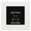 BG Evolve Pearl White 45W USB Wall Socket Euro Module USB-A & C - Black Insert