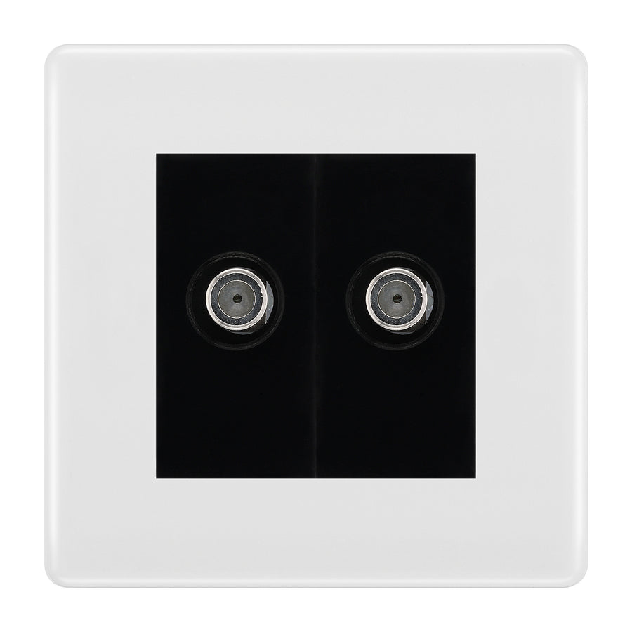 BG White Moulded Double Satellite Socket NWM642B