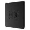 BG Screwless Matt Black 13A Unswitched 13A Fused Spur & Flex Outlet FFB55 with 35mm Steel Back Box
