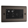 BG Nexus Black Nickle Quadplex TV FM SAT (x2) NBN69 with 35mm Steel Back Box