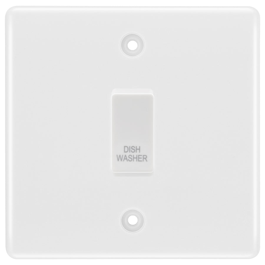 BG White Moulded 1 Gang Custom Labelled Appliance Grid Switch