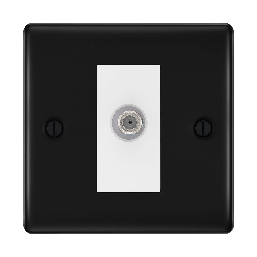 BG Nexus Metal Matt Black Satellite Socket NFB64W