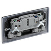 BG Nexus Matt Black 13A Double Switched Socket NFB22B with 25mm Steel Back Box