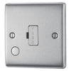 BG Nexus Brushed Steel 13A Unswitched Spur + Cable Outlet NBS55 with 25mm Steel Back Box