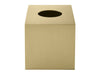 Corby Plymouth Cube Tissue Box Holder in Brushed Brass