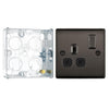 BG Nexus Black Nickel 13A Switched Single Socket NBN21B and 25mm Steel Back Box