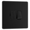 BG Screwless Matt Black 13A Switched Spur FFB50 with 35mm Steel Back Box