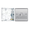 BG Nexus Brushed Steel 13A Unswitched Spur + Cable Outlet NBS55 with 25mm Steel Back Box