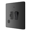 BG Evolve Black Chrome 13A Switched Spur with Neon and Flex Outlet PCDBC52B with 25mm Steel Back Box