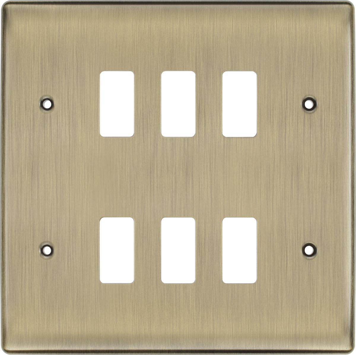BG RNAB6 Nexus Metal Antique Brass 6 Module Grid Front Plate– The ...