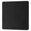 BG Evolve Matt Black Single Blank Plate PCDMB94B with 35mm Steel Back Box