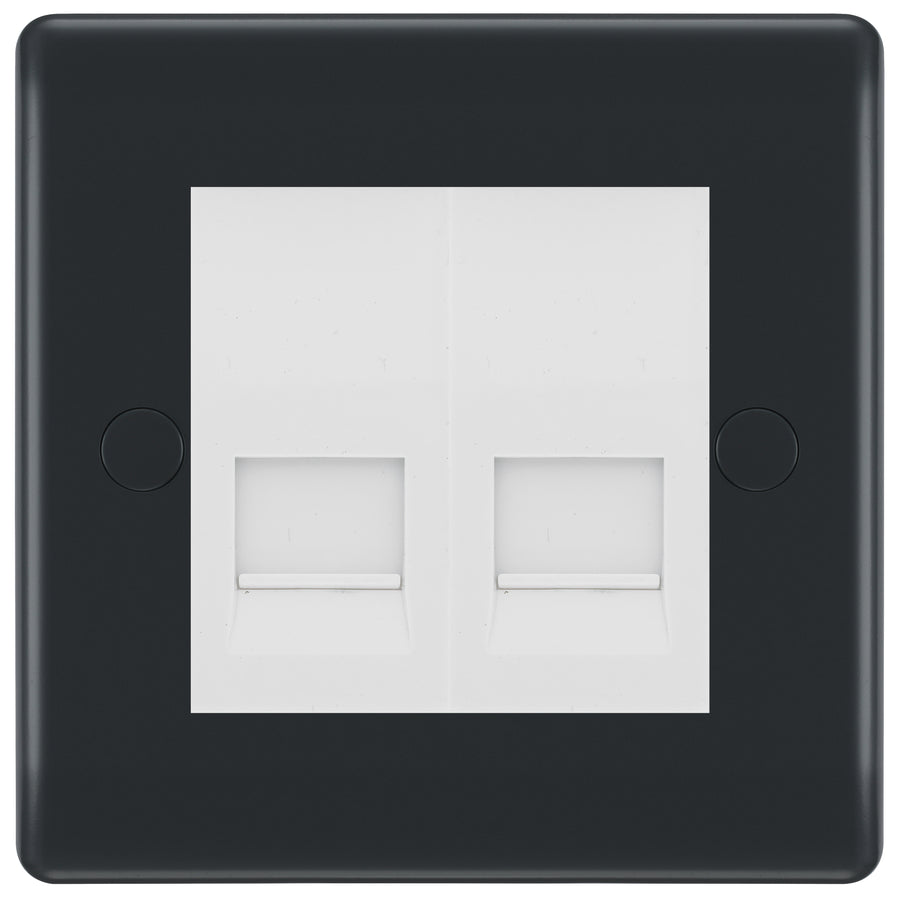BG Part M Double Secondary Telephone Socket, Screw Terminal - White Insert