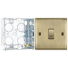 BG Nexus Antique Brass 20A 16AX Intermediate Light Switch NAB13 with 35mm Steel Back Box