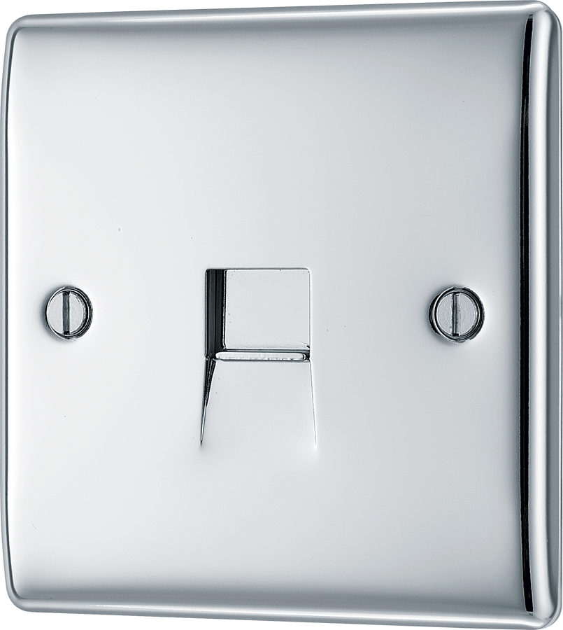 BG NPCBTM1 Nexus Metal Polished Chrome 1 Gang Master Telephone Socket