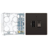BG Screwless Black Nickel 13A Switched Spur + Neon + Cable Outlet FBN53 with 35mm Steel Back Box