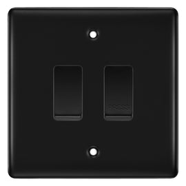 BG Nexus Matt Black 2G Grid Switch Kit – 20A 2-Way & Retractive Press Module