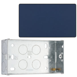 BG Evolve Matt Blue Double Blank Plate PCDDB95B with 35mm Steel Back Box