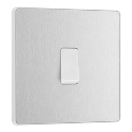 BG Evolve Brushed Steel 1 Gang 20A 16AX Intermediate Light Switch PCDBS13W with 35mm Steel Back Box