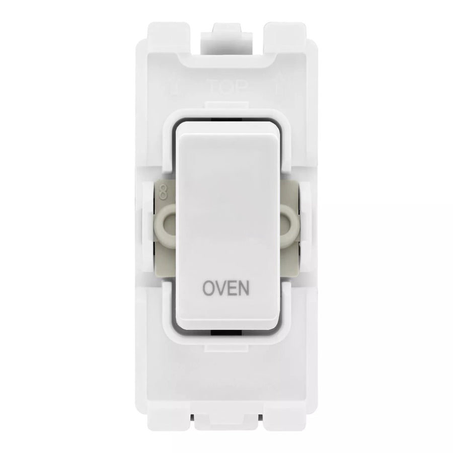 BG RROVW White 20A DP Appliance Grid Switch Labelled Oven