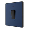 BG Evolve Matt Blue 20A Double Pole Switch with Neon PCDDB31B with 35mm Steel Back Box