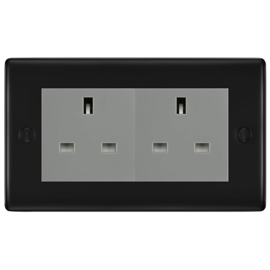 BG Nexus Matt Black 4 Gang 13A Unswitched Socket - NFB4GUSSG