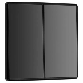 BG Evolve Black Chrome 2 Gang 2-Way 20A Edge to Edge Rocker Light Switch | PCDBC42EB