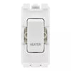 BG RRHTW White 20A DP Appliance Grid Switch Labelled Heater