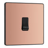 BG Evolve Polished Copper 10AX 1 Way Press Switch PCDCP14B with 35mm Steel Back Box