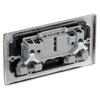 BG Nexus Black Nickel 13A 2 Gang Switched Double Socket NBN22B and 25mm Steel Back Box