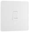 PCDCL14W Front - This Evolve pearlescent white bell push switch from British General is ideal for use where access is restricted such as office buildings or hospitals, where visitors need to let those inside know they have arrived.