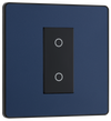 PCDDBTDS1B Front - This Evolve Matt Blue single secondary trailing edge touch dimmer allows you to control your light levels and set the mood.