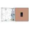 BG Evolve Polished Copper 1 Gang 20A 16AX 2 Way Light Switch PCDCP12B with 25mm Steel Back Box