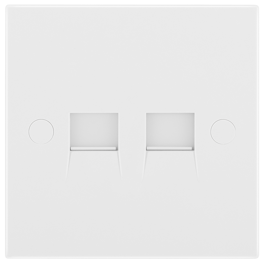 BG 9BTM/2 Moulded Square Edge | White | 2 Gang Screw Terminal Master Telephone Socket