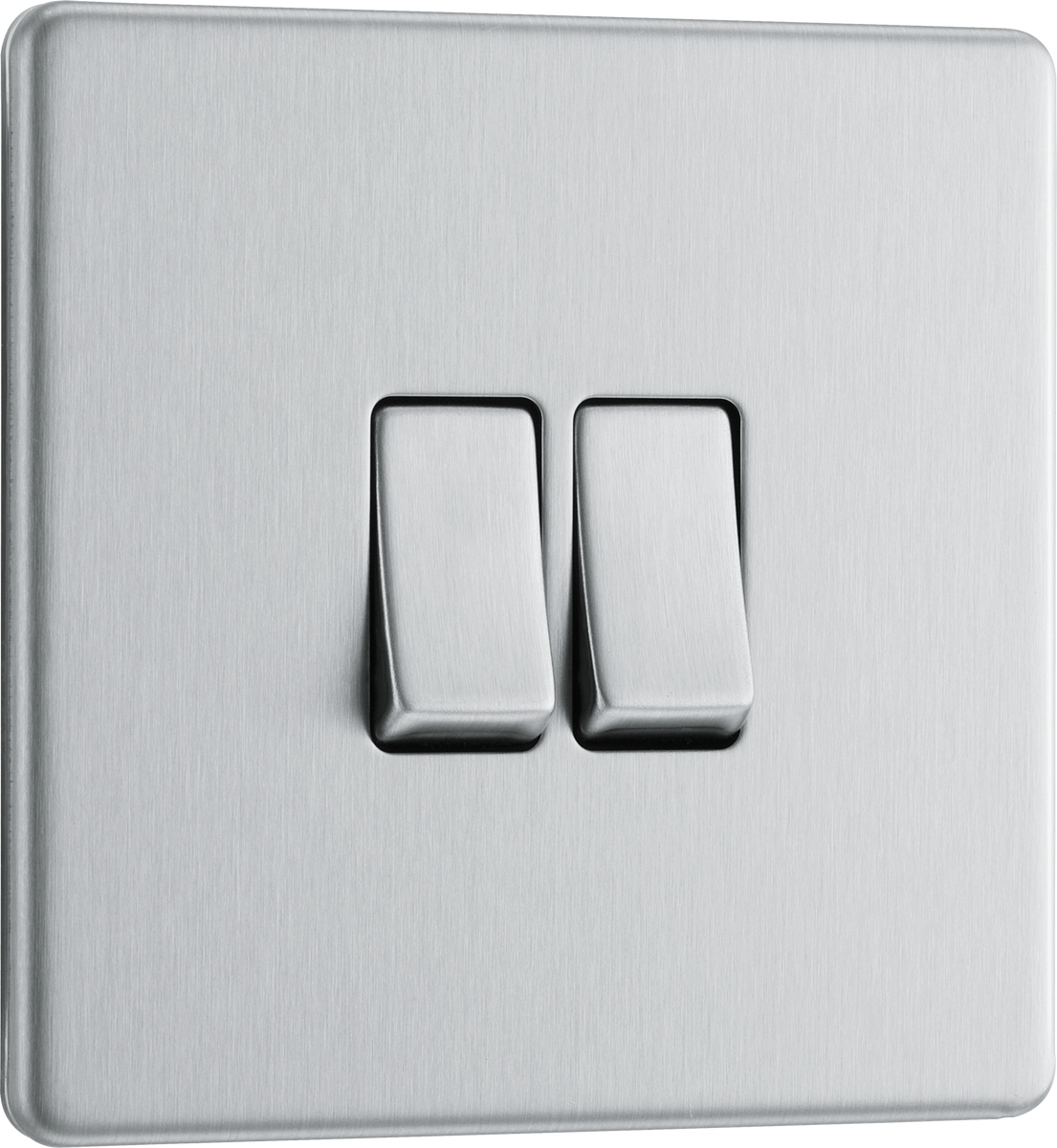 BG Electrical FBS42 Nexus Screwless Flat-Plate Double Light Switch ...