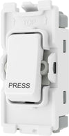 BG RPCDW14 Evolve Grid White 20A 20AX 1 Way 1 Pole PRESS Retractive Switch Module