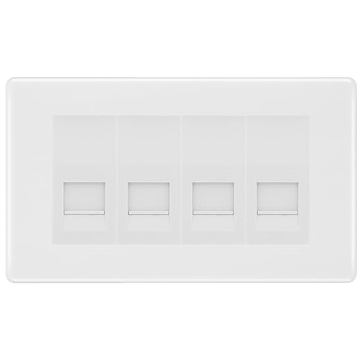 BG White Moulded 4 Gang IDC Secondary Telephone Socket - White Insert