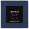 BG Evolve Matt Blue 45W USB Wall Socket Euro Module USB-A & C - Black Insert