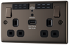 NBN22UWRB Front - This 13A double power socket with integrated Wi-Fi Extender from British General will eliminate dead spots and expand your Wi-Fi coverage.