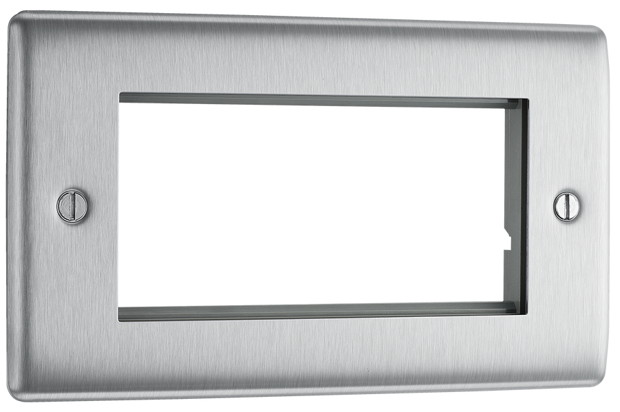 NBSEMR4 Front - The Euro Module range from British General combines plates and interchangeable modules so you can configure your own bespoke switches and sockets.