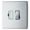 BG Screwless Polished Chrome 13A Switched Spur FPC50 with 25mm Steel Back Box