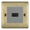 BG Nexus Antique Brass 1 Gang HDMI Socket Grey Insert