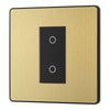BG Evolve Satin Brass Single Secondary Touch Dimmer Switch PCDSBTDS1B with 35mm Steel Back Box