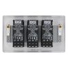 BG NBS83 Brushed Steel Trailing Edge Triple Dimmer Switch 3 Gang 2 Way LED